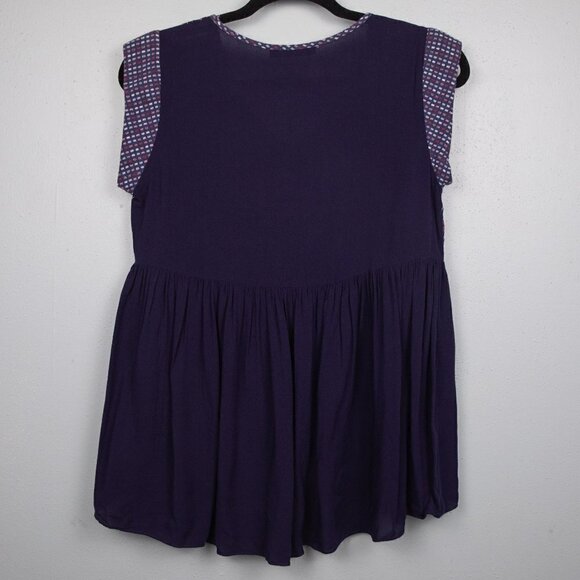 THML navy embroidered sleeveless top-S - Picture 4 of 5